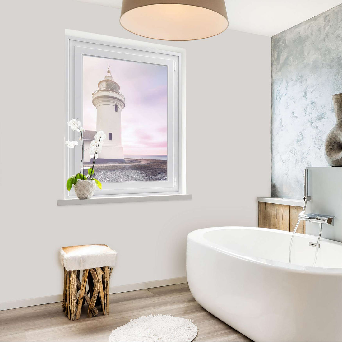 Fensterfolie [hoch] - Lighthouse - 70x100 cm - Bad
