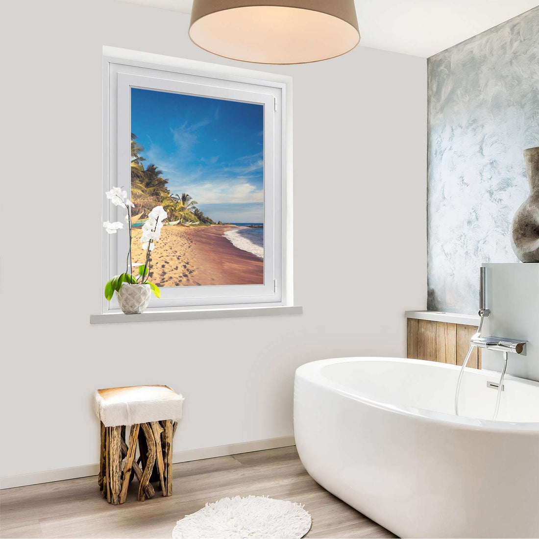 Fensterfolie [hoch] - Longboat Beach - 70x100 cm - Bad