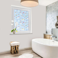 Fensterfolie [hoch] - Rainbow Unicorn - 70x100 cm - Bad