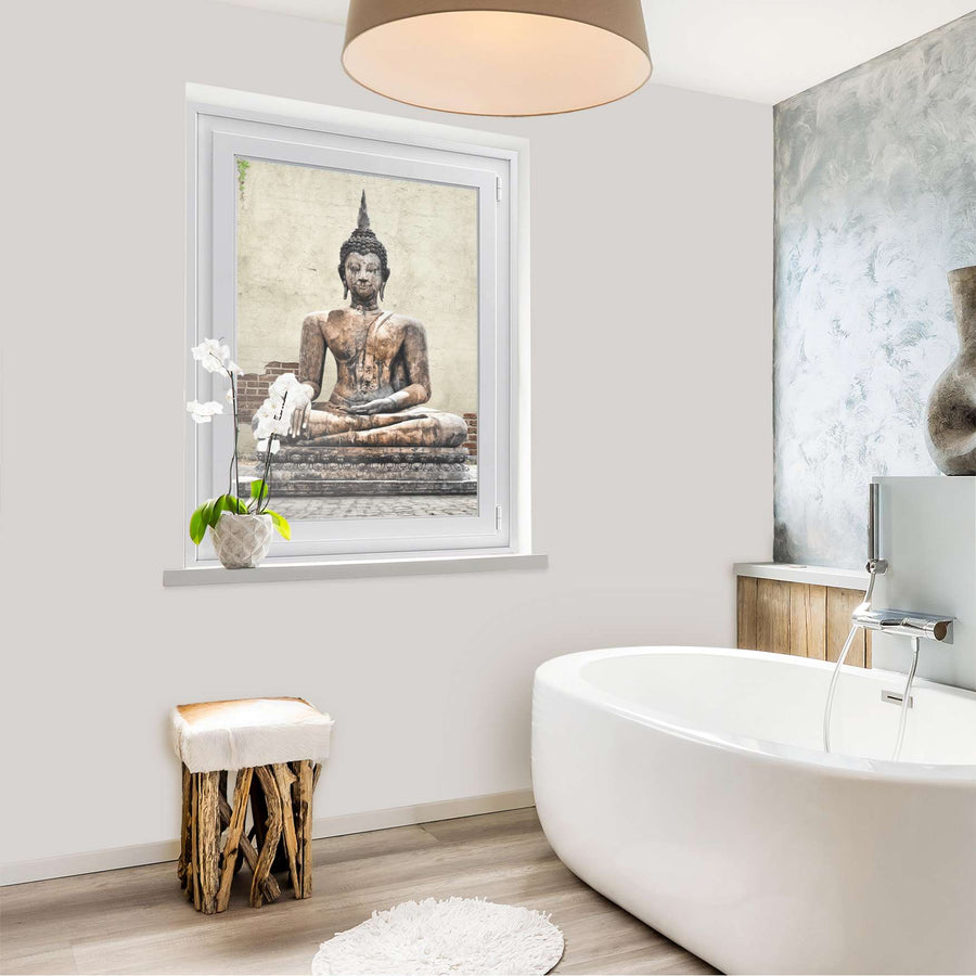 Fensterfolie [hoch] - Relaxing Buddha - 70x100 cm - Bad