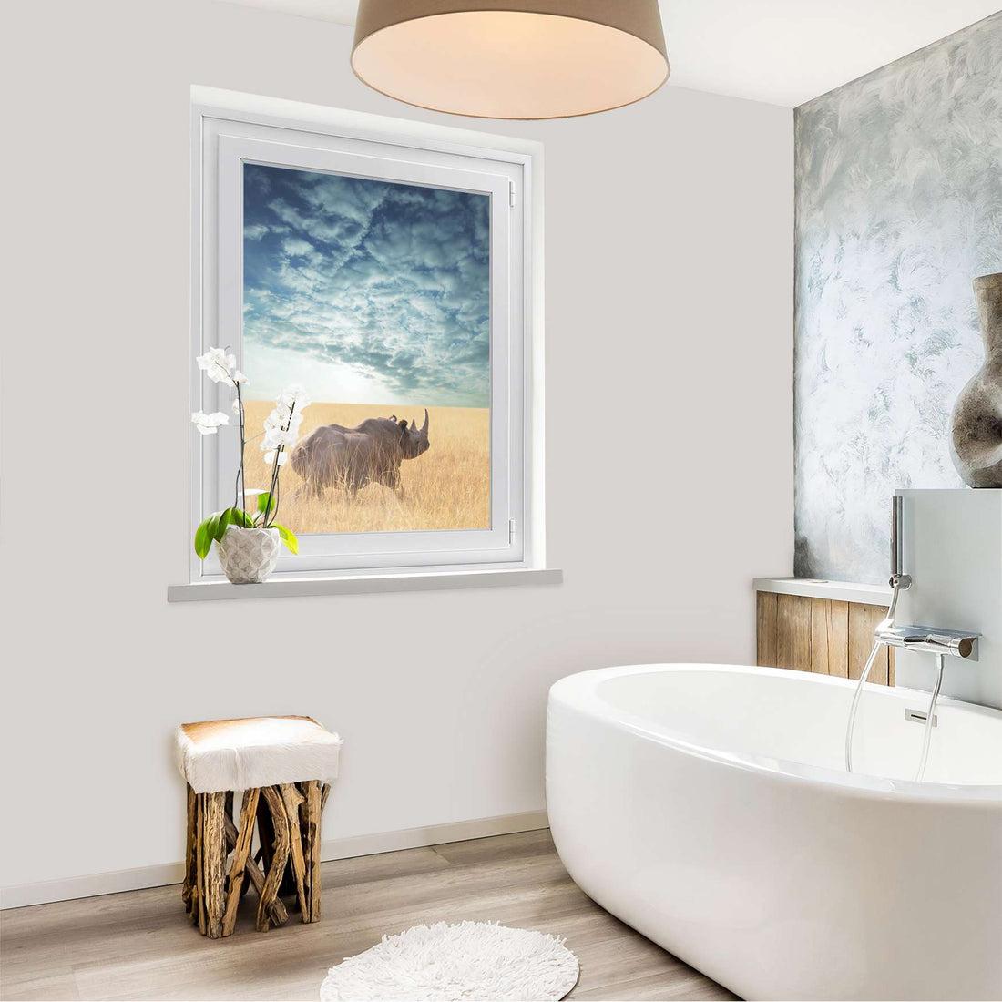 Fensterfolie [hoch] - Rhino - 70x100 cm - Bad