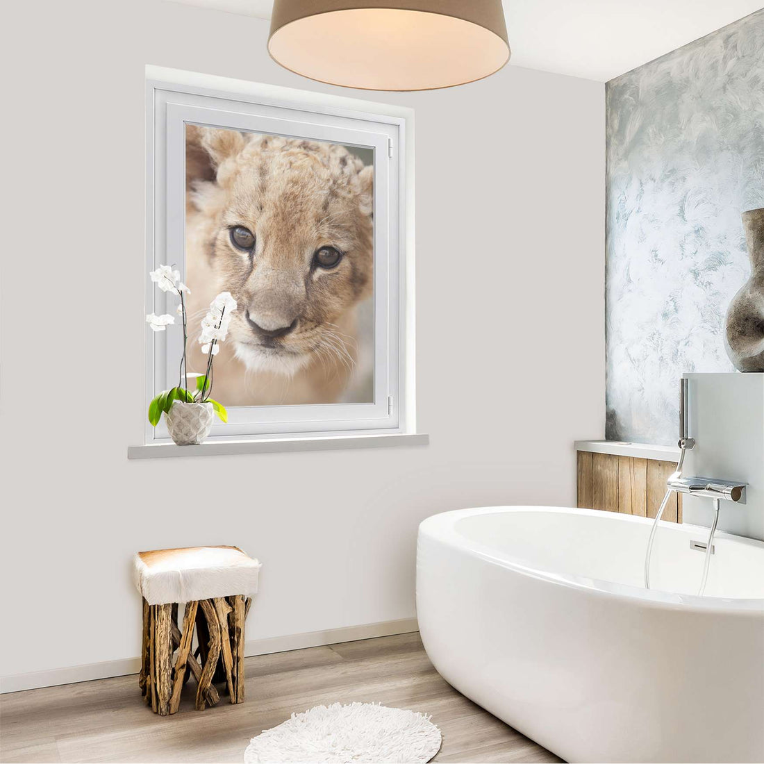 Fensterfolie [hoch] - Simba - 70x100 cm - Bad