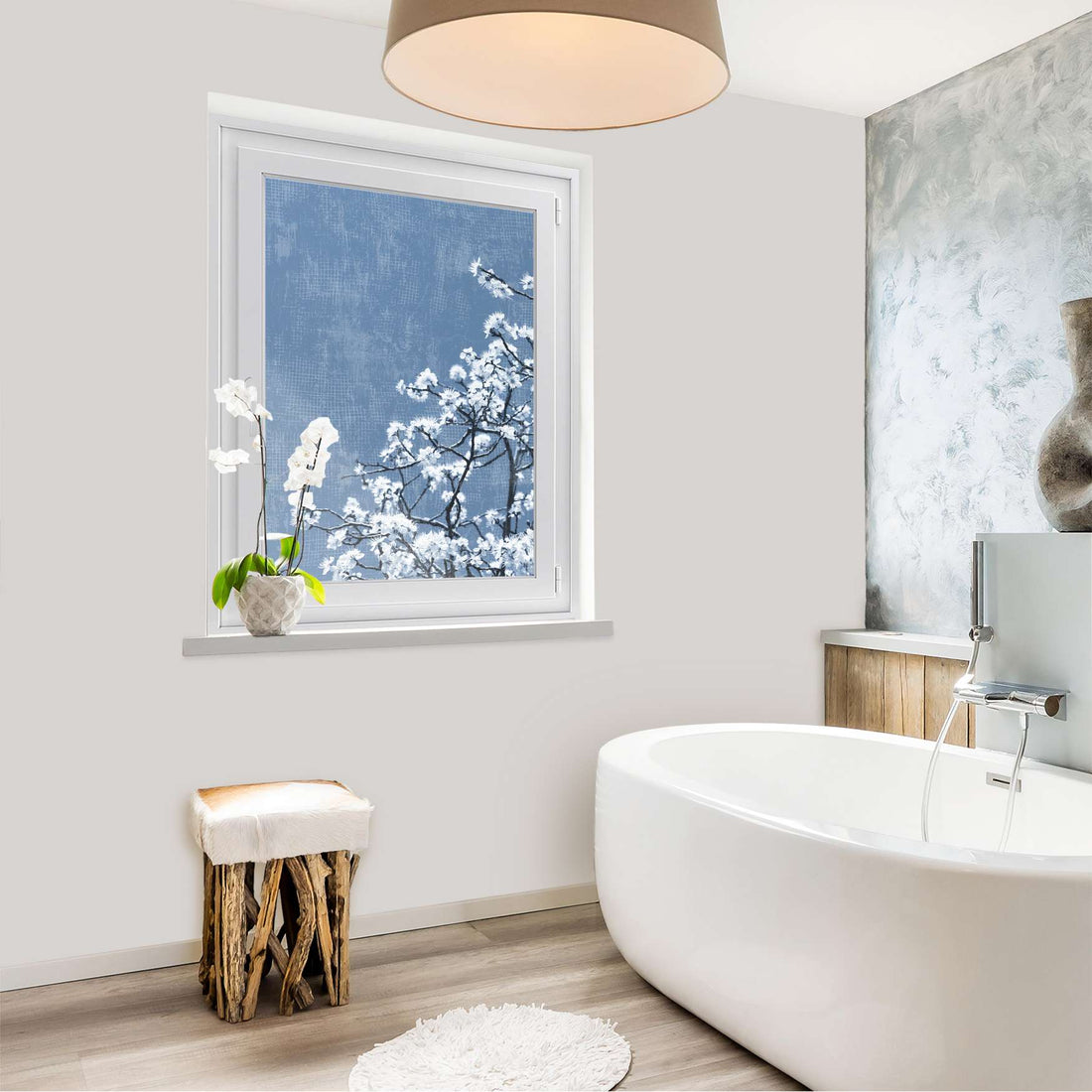 Fensterfolie [hoch] - Spring Tree - 70x100 cm - Bad