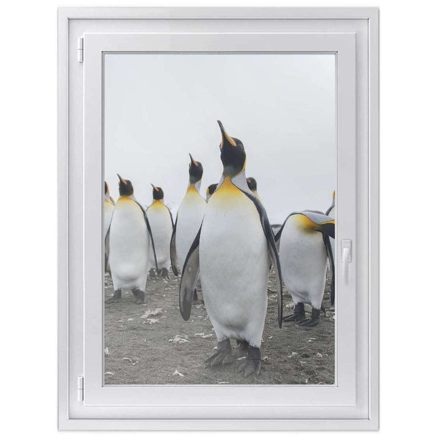 Fensterfolie [hoch] -Penguin Family- Größe: 70x100 cm