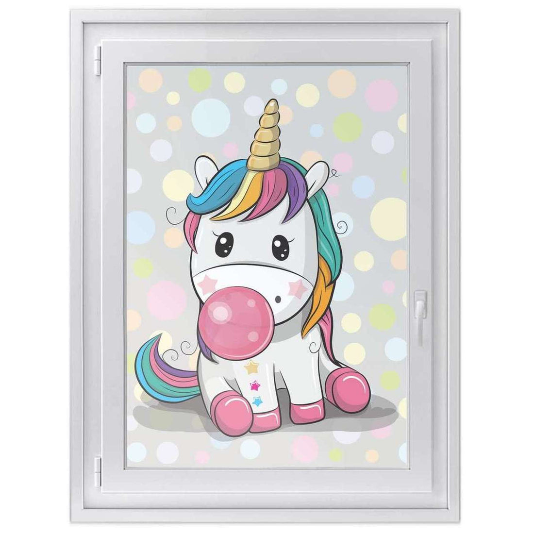 Fensterfolie [hoch] -Rainbow das Einhorn- Größe: 70x100 cm