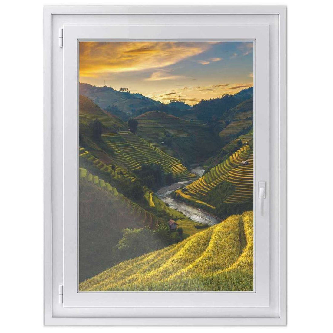 Fensterfolie [hoch] -Reisterrassen- Größe: 70x100 cm
