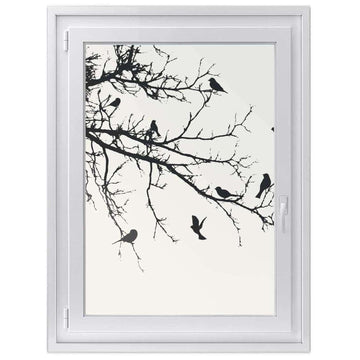 Fensterfolie [hoch] -Tree and Birds 1- Größe: 70x100 cm