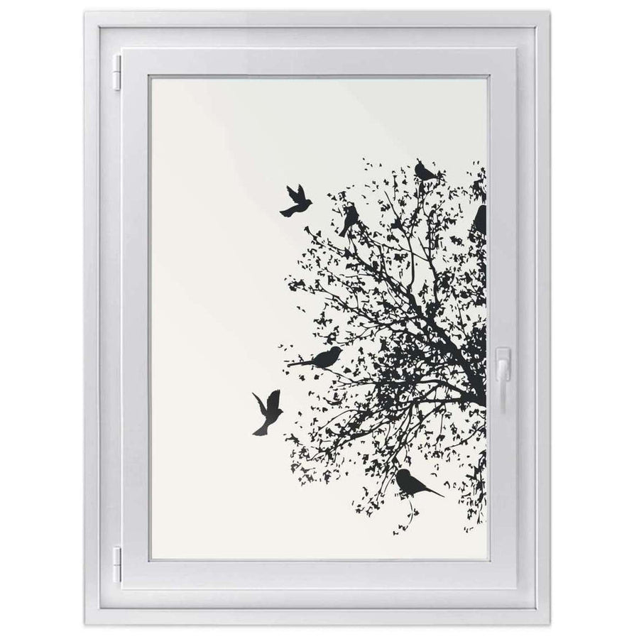 Fensterfolie [hoch] -Tree and Birds 2- Größe: 70x100 cm