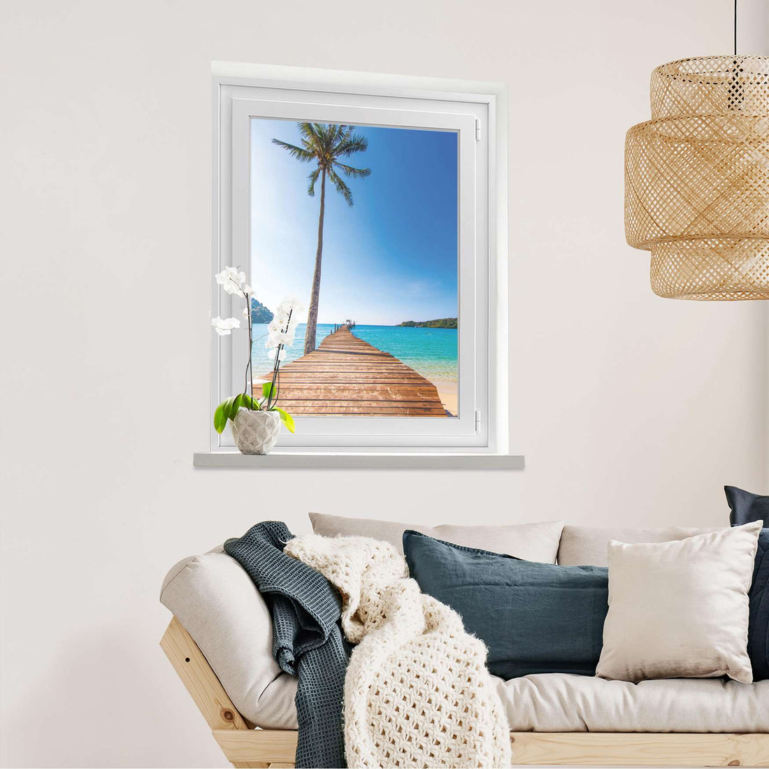 Fensterfolie [hoch] Caribbean  - Wohnzimmer70cm x 100cm