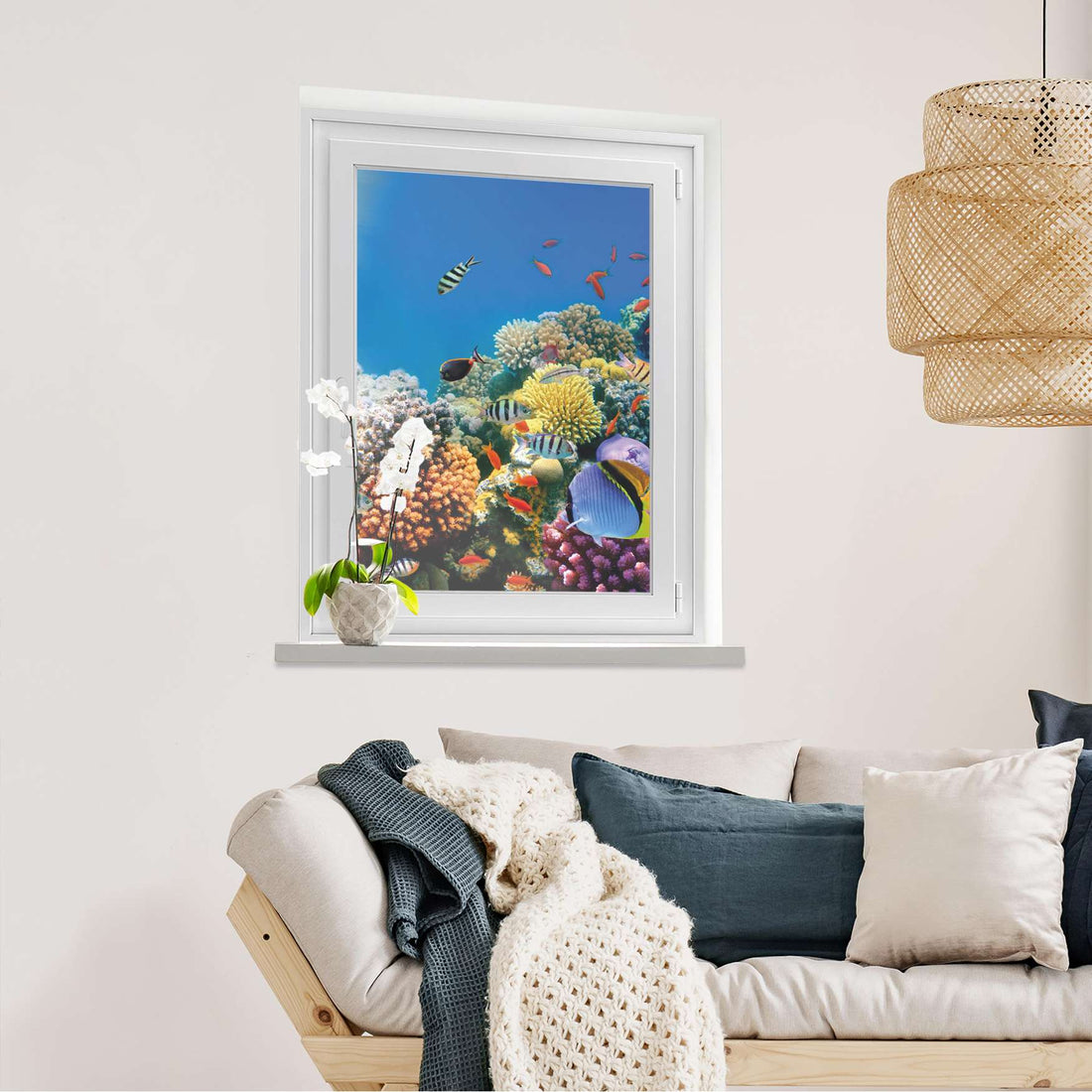 Fensterfolie [hoch] Coral Reef  - Wohnzimmer70cm x 100cm