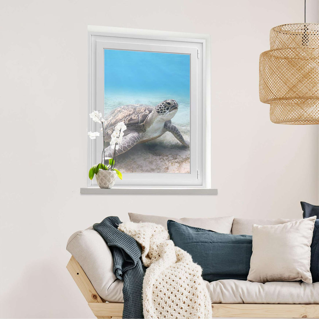 Fensterfolie [hoch] Green Sea Turtle  - Wohnzimmer70cm x 100cm