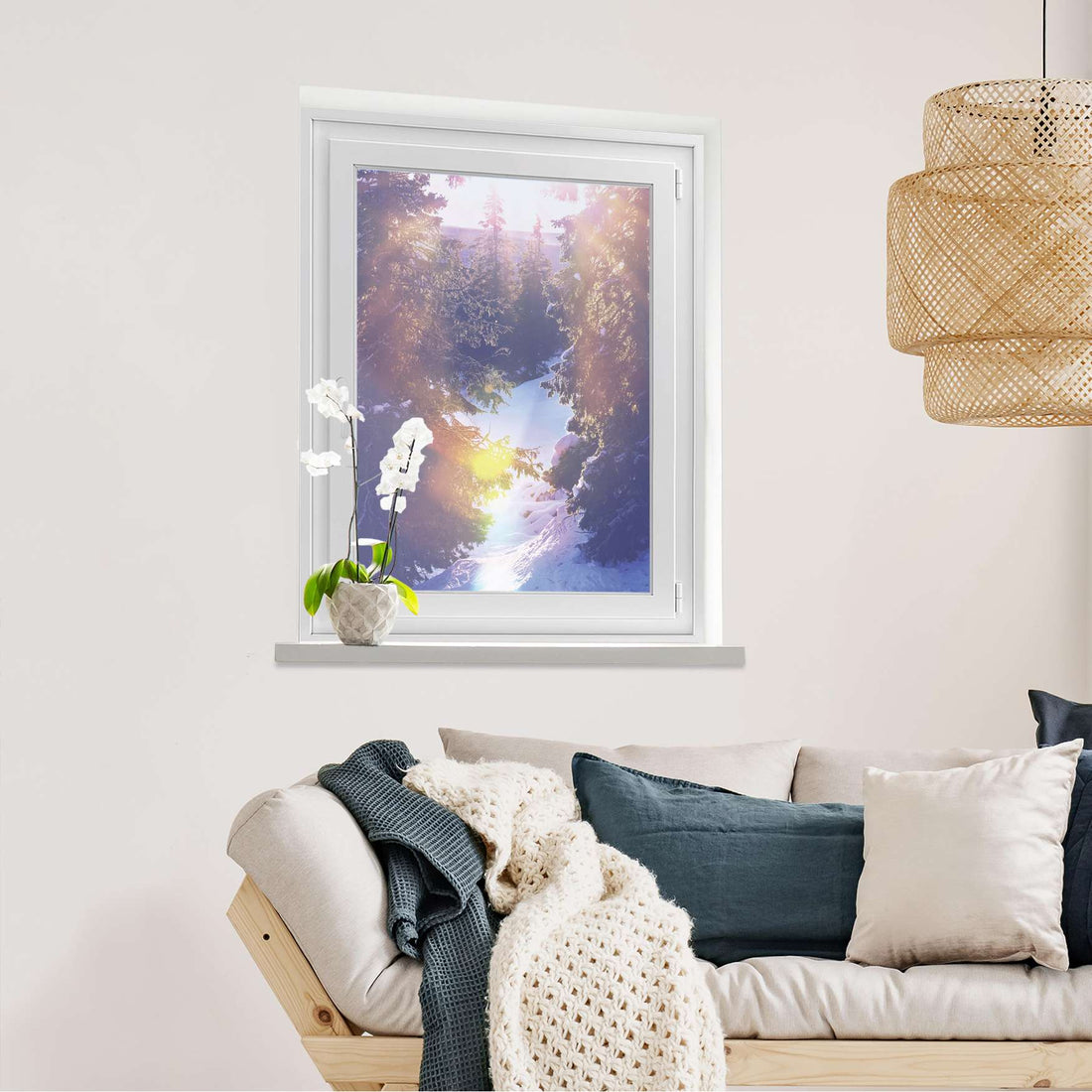 Fensterfolie [hoch] Lichtflut  - Wohnzimmer70cm x 100cm