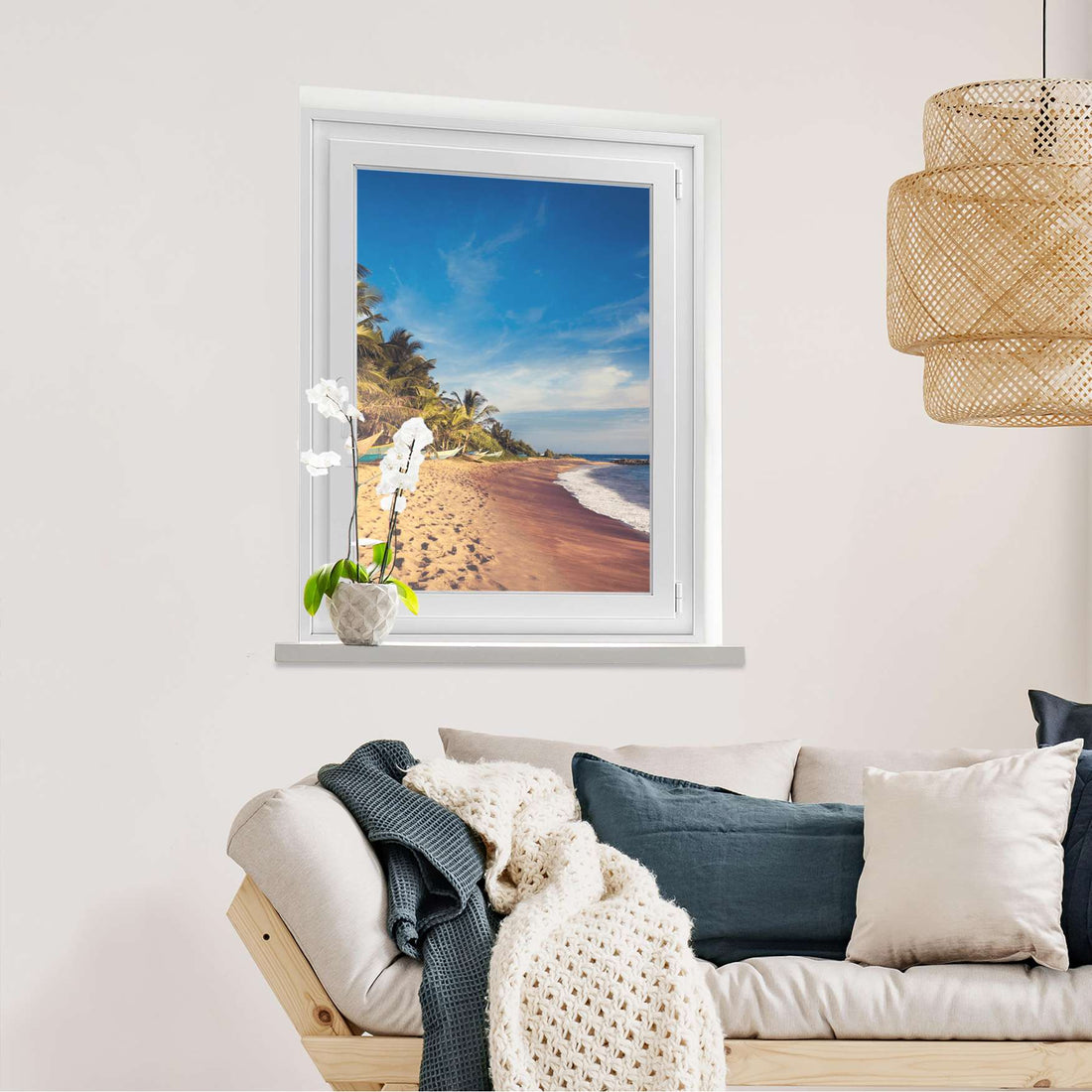 Fensterfolie [hoch] Longboat Beach  - Wohnzimmer70cm x 100cm