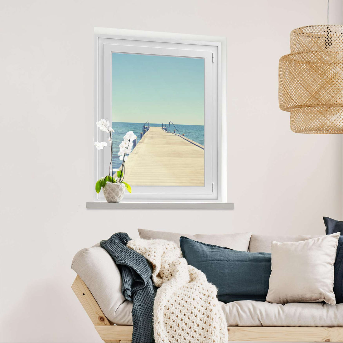 Fensterfolie [hoch] Neustart  - Wohnzimmer70cm x 100cm