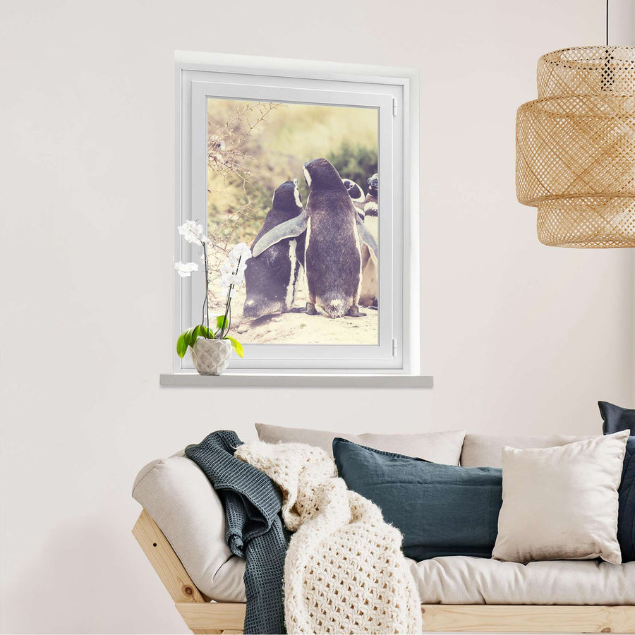 Fensterfolie [hoch] Pingu Friendship  - Wohnzimmer70cm x 100cm