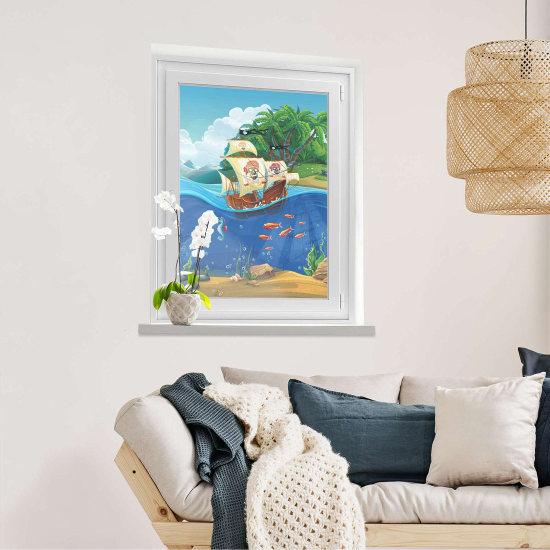 Fensterfolie [hoch] Pirates  - Wohnzimmer70cm x 100cm