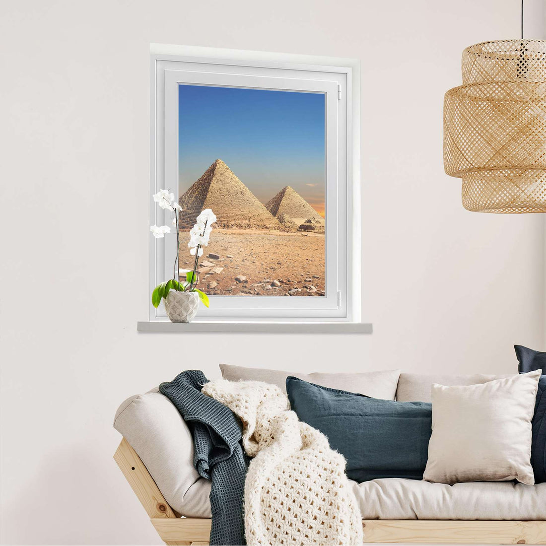 Fensterfolie [hoch] Pyramids  - Wohnzimmer70cm x 100cm