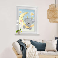 Fensterfolie [hoch] Teddy und Mond  - Wohnzimmer70cm x 100cm