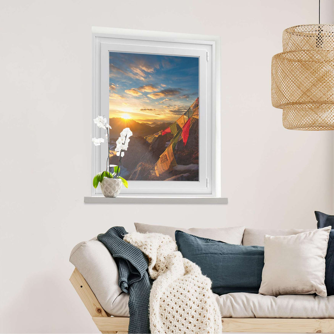 Fensterfolie [hoch] Tibet  - Wohnzimmer70cm x 100cm