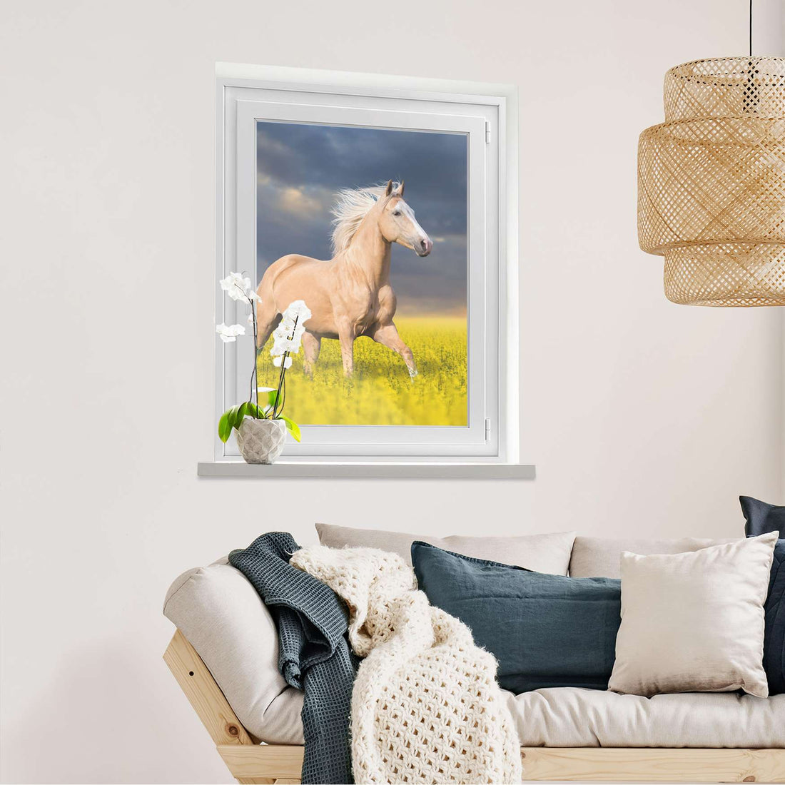 Fensterfolie [hoch] Wildpferd  - Wohnzimmer70cm x 100cm