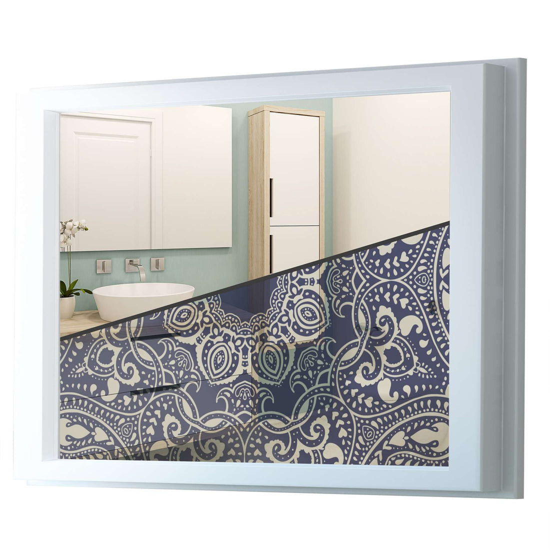 Fensterfolie [quer] - Blue Mandala - 100x70 cm - Transparenz