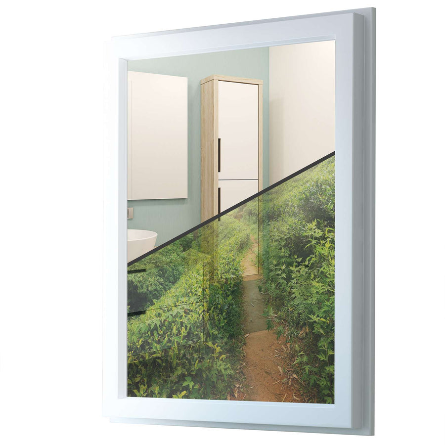 Fensterfolie [hoch] - Green Tea Fields - 70x100 cm - Transparenz