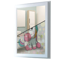 Fensterfolie [hoch] - Rainbow das Einhorn - 70x100 cm - Transparenz