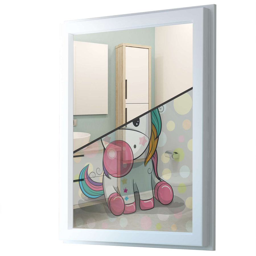 Fensterfolie [hoch] - Rainbow das Einhorn - 70x100 cm - Transparenz