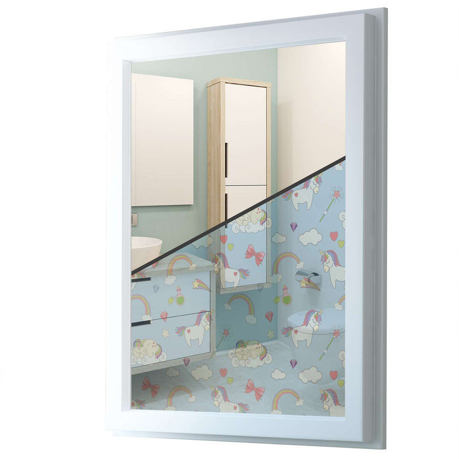 Fensterfolie [hoch] - Rainbow Unicorn - 70x100 cm - Transparenz