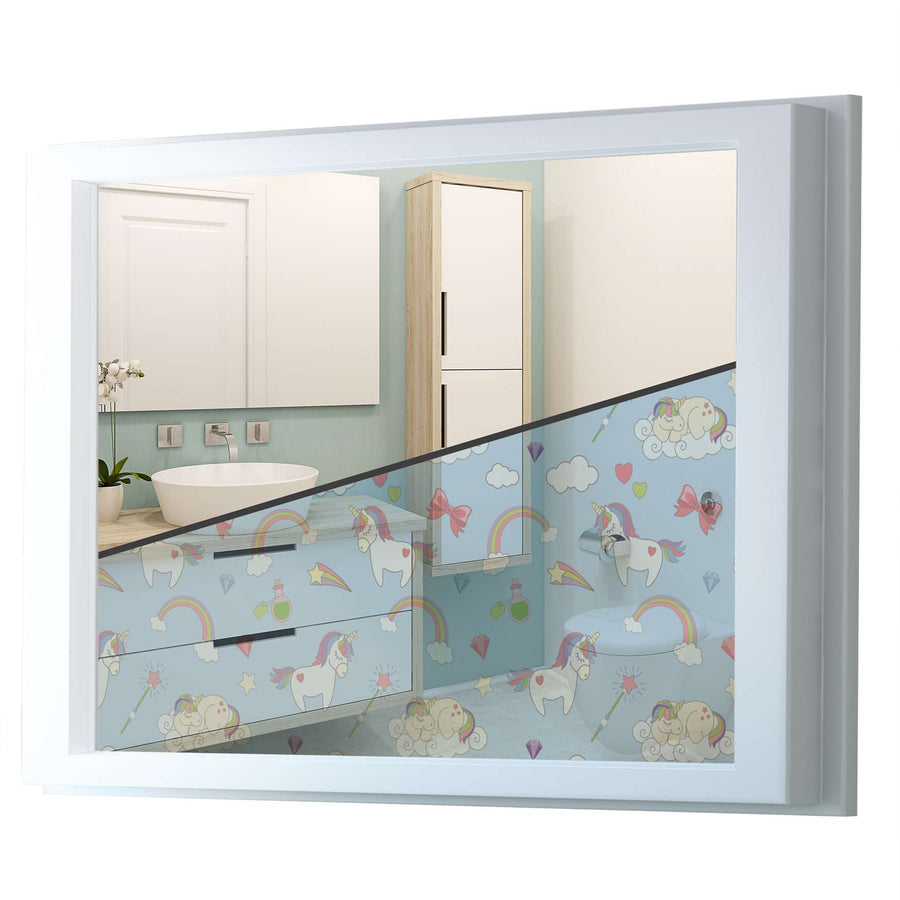 Fensterfolie [quer] - Rainbow Unicorn - 100x70 cm - Transparenz