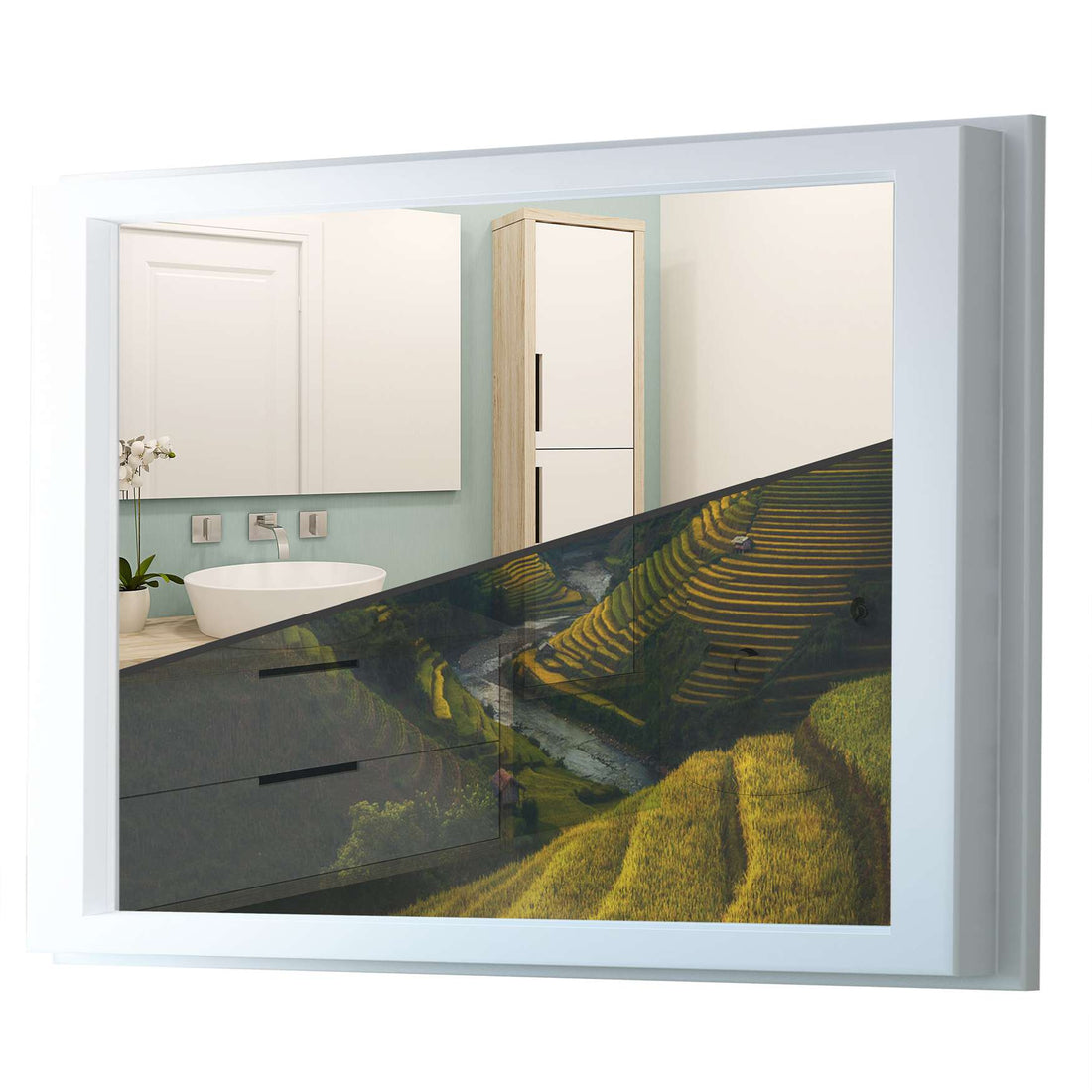 Fensterfolie [quer] - Reisterrassen - 100x70 cm - Transparenz