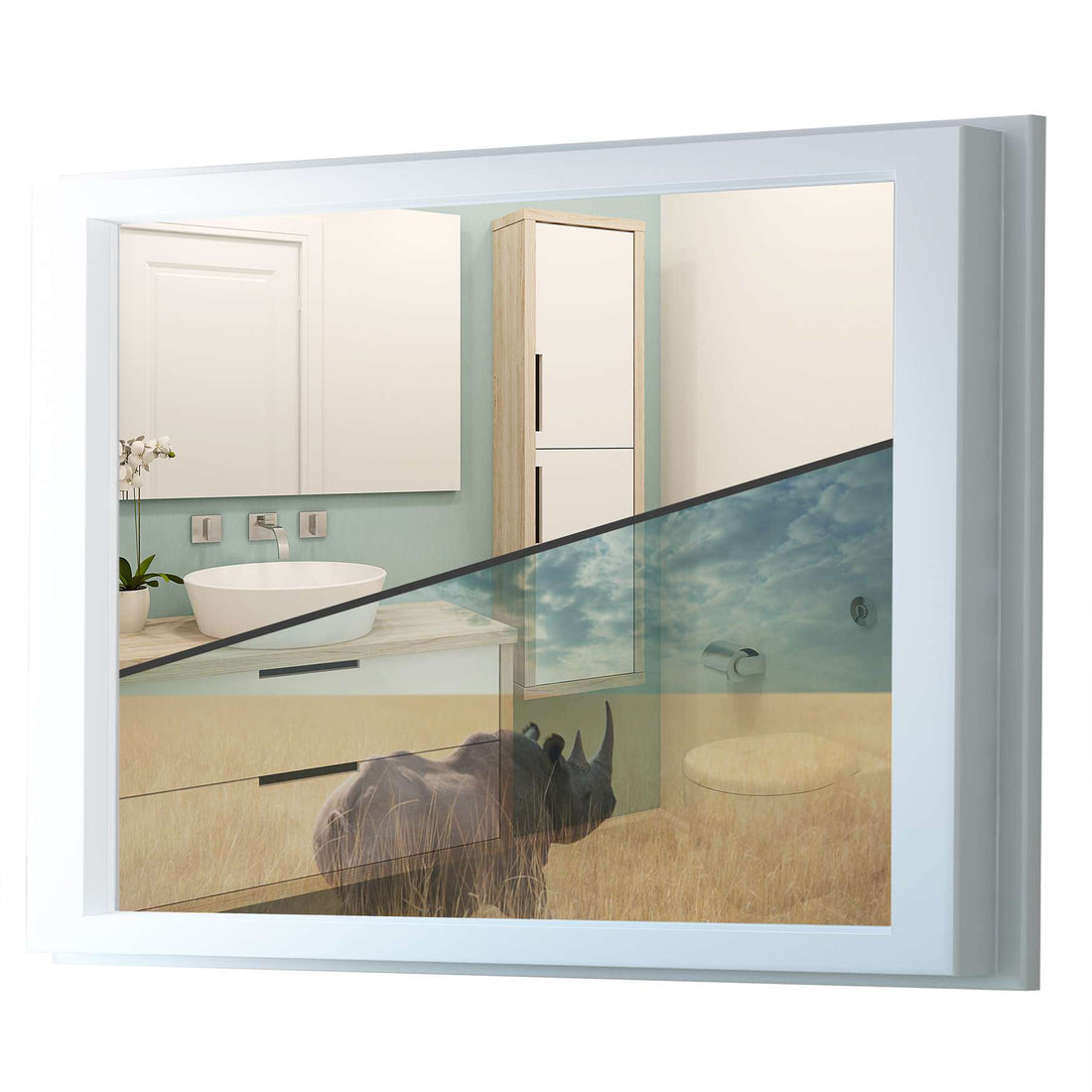 Fensterfolie [quer] - Rhino - 100x70 cm - Transparenz