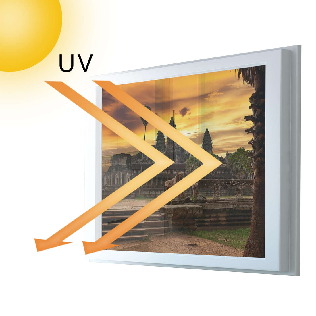 Fensterfolie [quer] - Angkor Wat - 100x70 cm - UV-resistent pds1