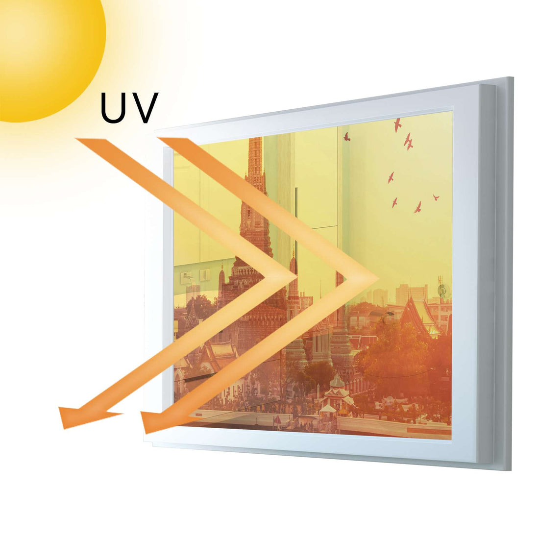Fensterfolie [quer] - Bangkok Sunset - 100x70 cm - UV-resistent pds1