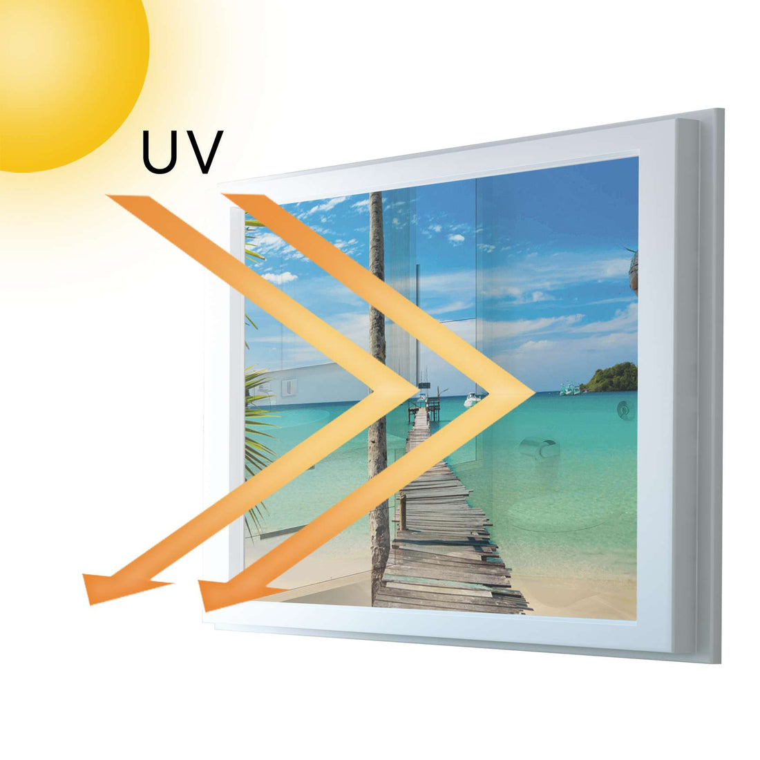 Fensterfolie [quer] - Blue Water - 100x70 cm - UV-resistent pds1