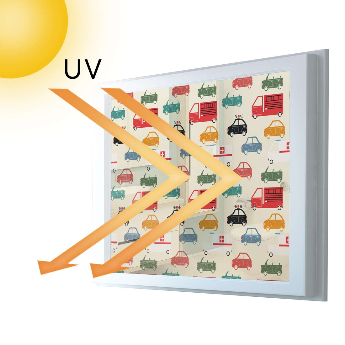 Fensterfolie [quer] - Cars - 100x70 cm - UV-resistent pds1