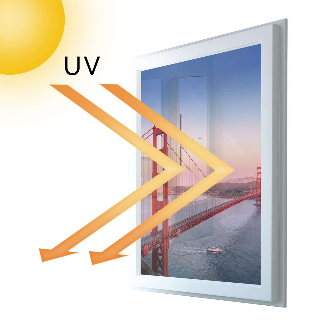Fensterfolie [hoch] - Golden Gate - 70x100 cm - UV-resistent pds1