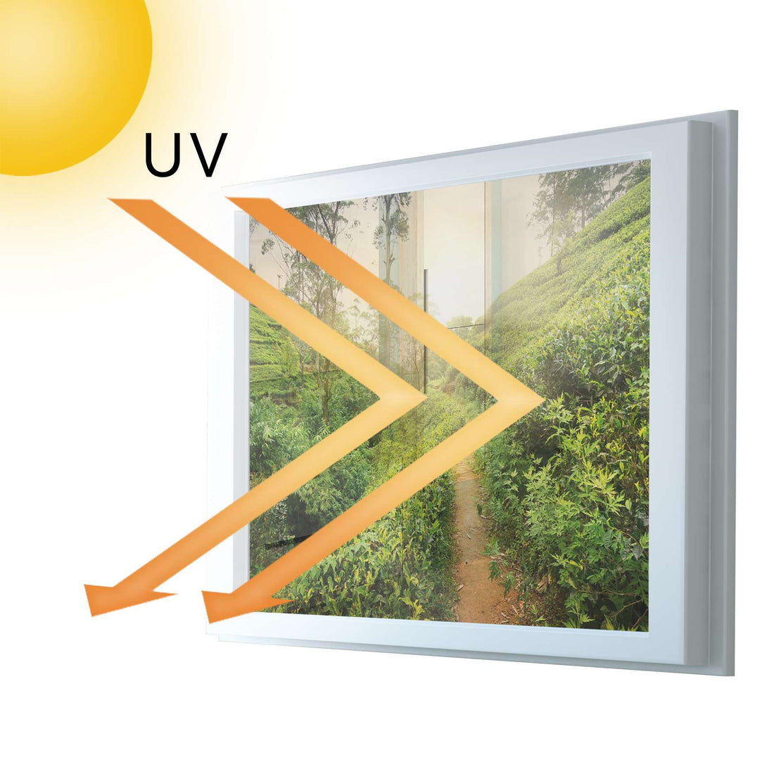 Fensterfolie [quer] - Green Tea Fields - 100x70 cm - UV-resistent pds1