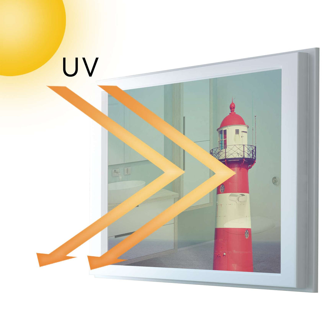 Fensterfolie [quer] - Leuchtturm - 100x70 cm - UV-resistent pds1