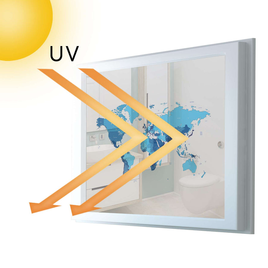 Fensterfolie [quer] - Politische Weltkarte - 100x70 cm - UV-resistent pds1