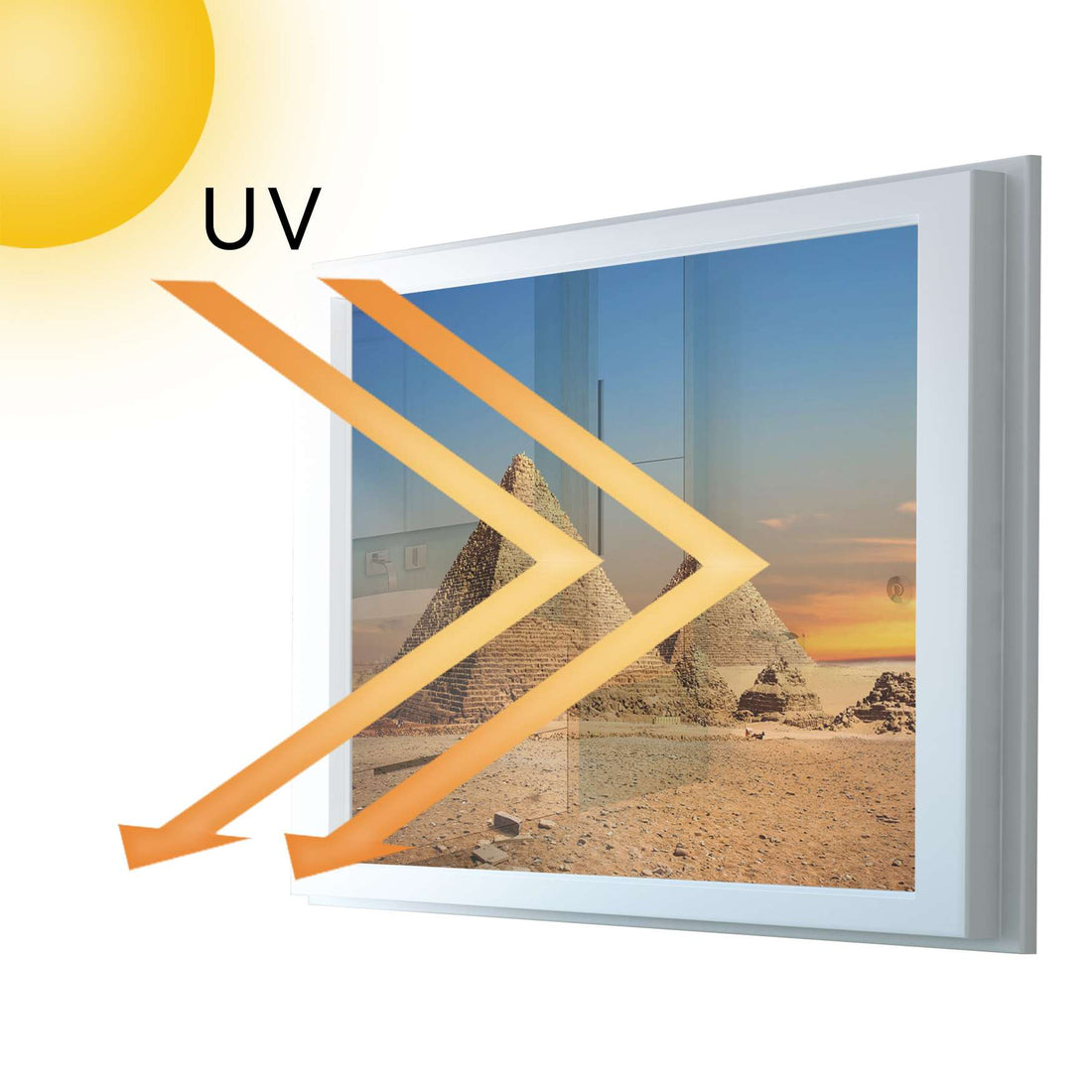 Fensterfolie [quer] - Pyramids - 100x70 cm - UV-resistent pds1