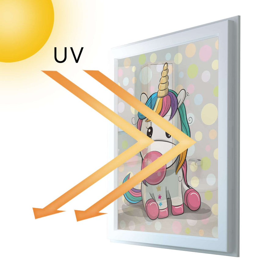 Fensterfolie [hoch] - Rainbow das Einhorn - 70x100 cm - UV-resistent pds1