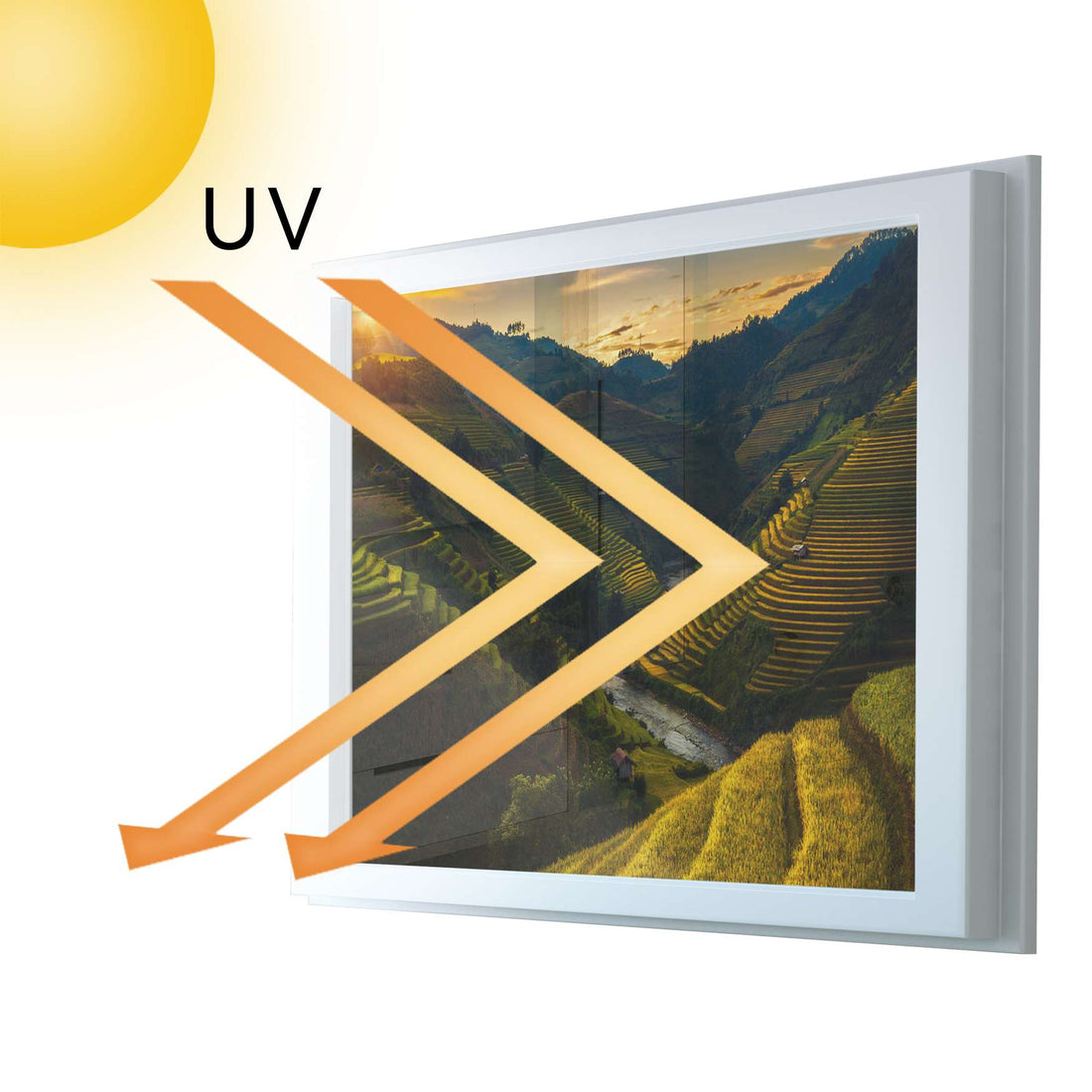 Fensterfolie [quer] - Reisterrassen - 100x70 cm - UV-resistent pds1