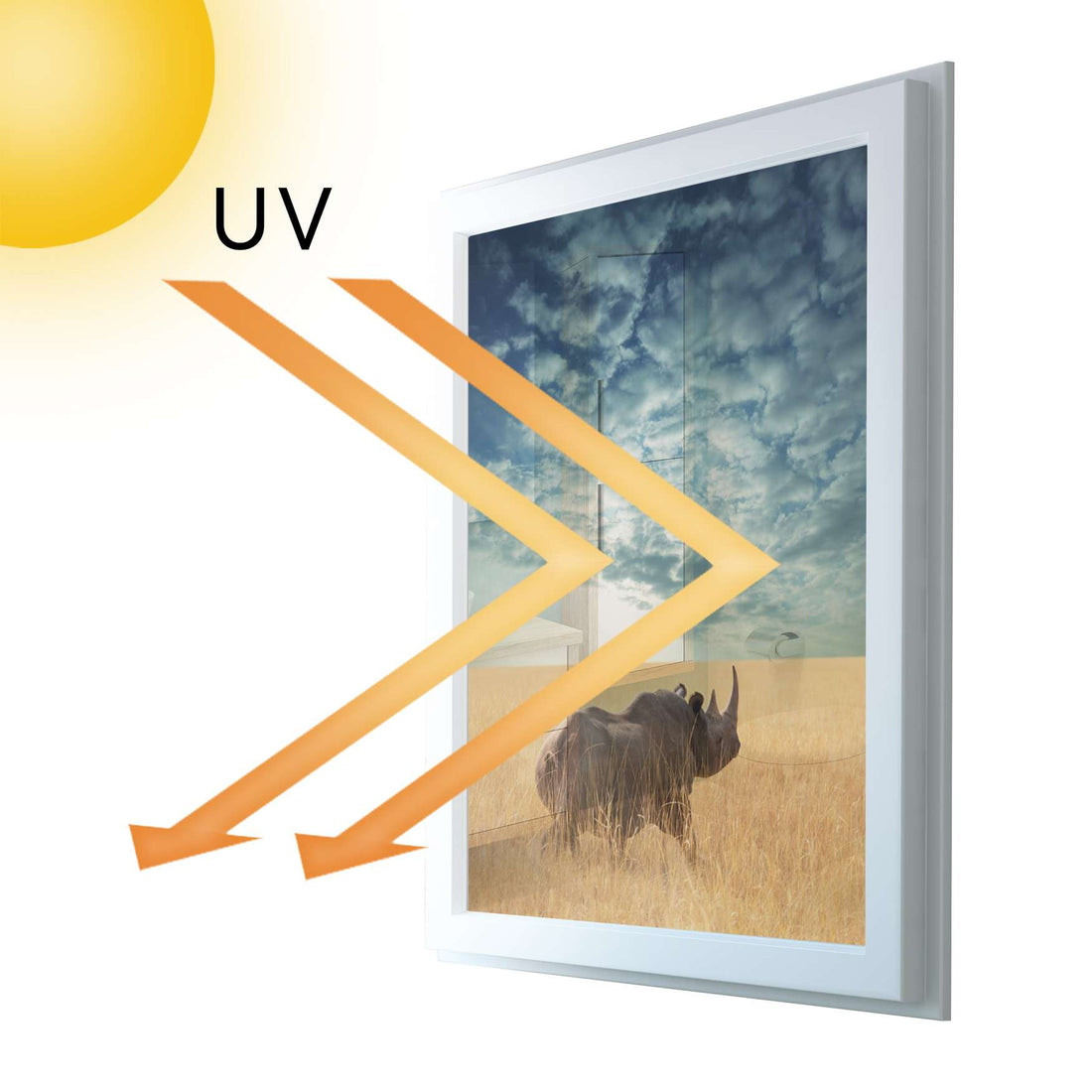 Fensterfolie [hoch] - Rhino - 70x100 cm - UV-resistent pds1