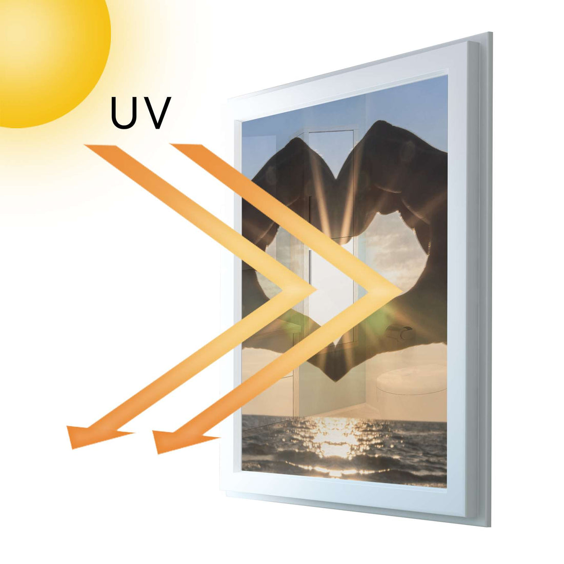 Fensterfolie [hoch] - Sunny Heart - 70x100 cm - UV-resistent pds1