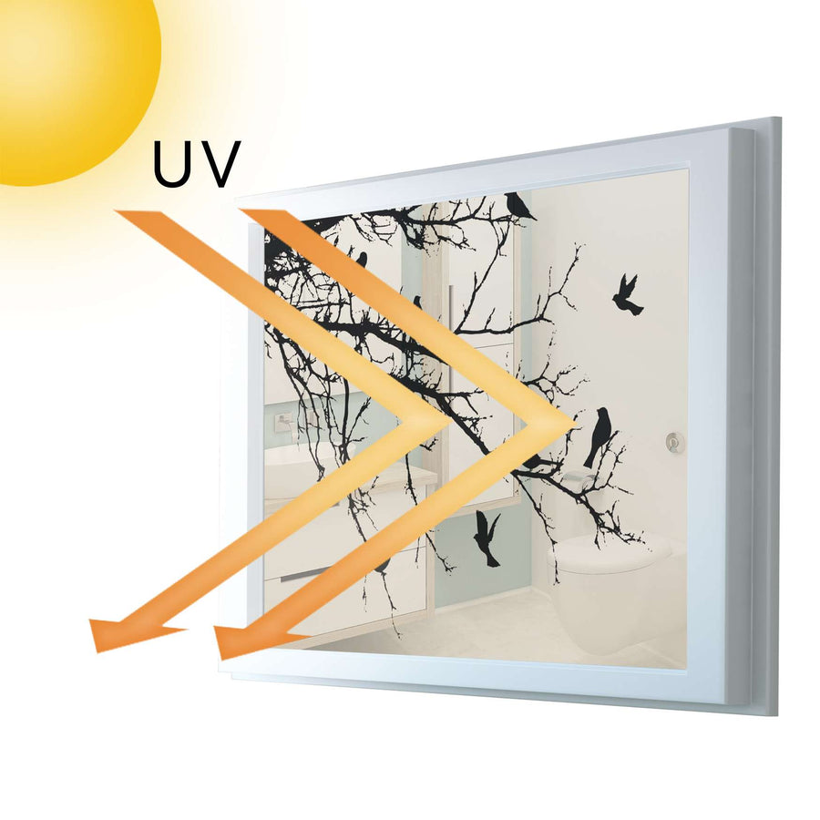 Fensterfolie [quer] - Tree and Birds 1 - 100x70 cm - UV-resistent pds1