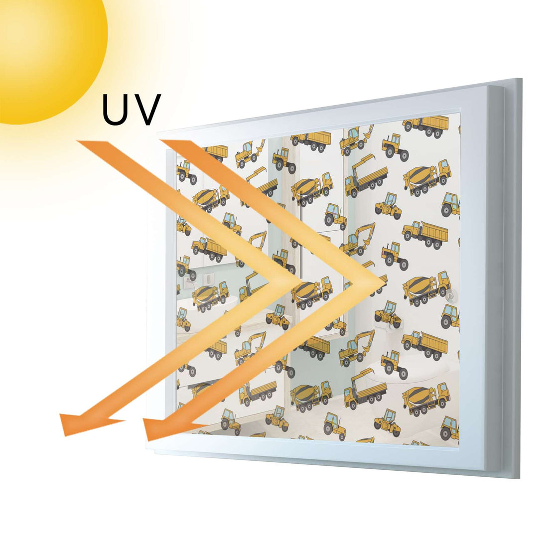 Fensterfolie [quer] - Working Cars - 100x70 cm - UV-resistent pds1