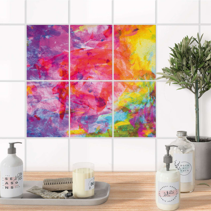 Fliesenaufkleber 15x20 cm Bad - Abstract Watercolor