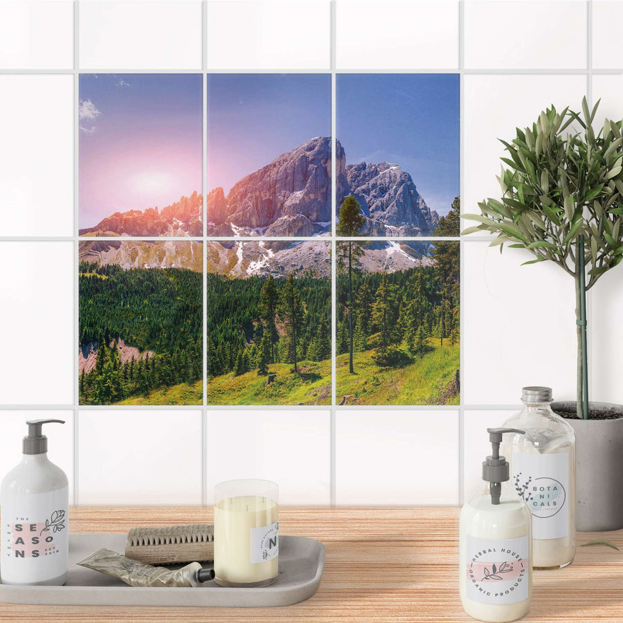 Fliesenaufkleber 15x20 cm Bad - Alpenblick