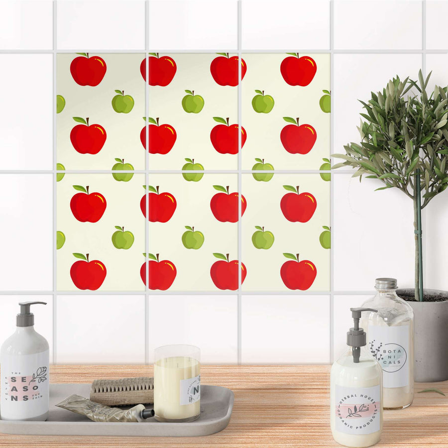 Fliesenaufkleber 15x20 cm Bad - An apple a day